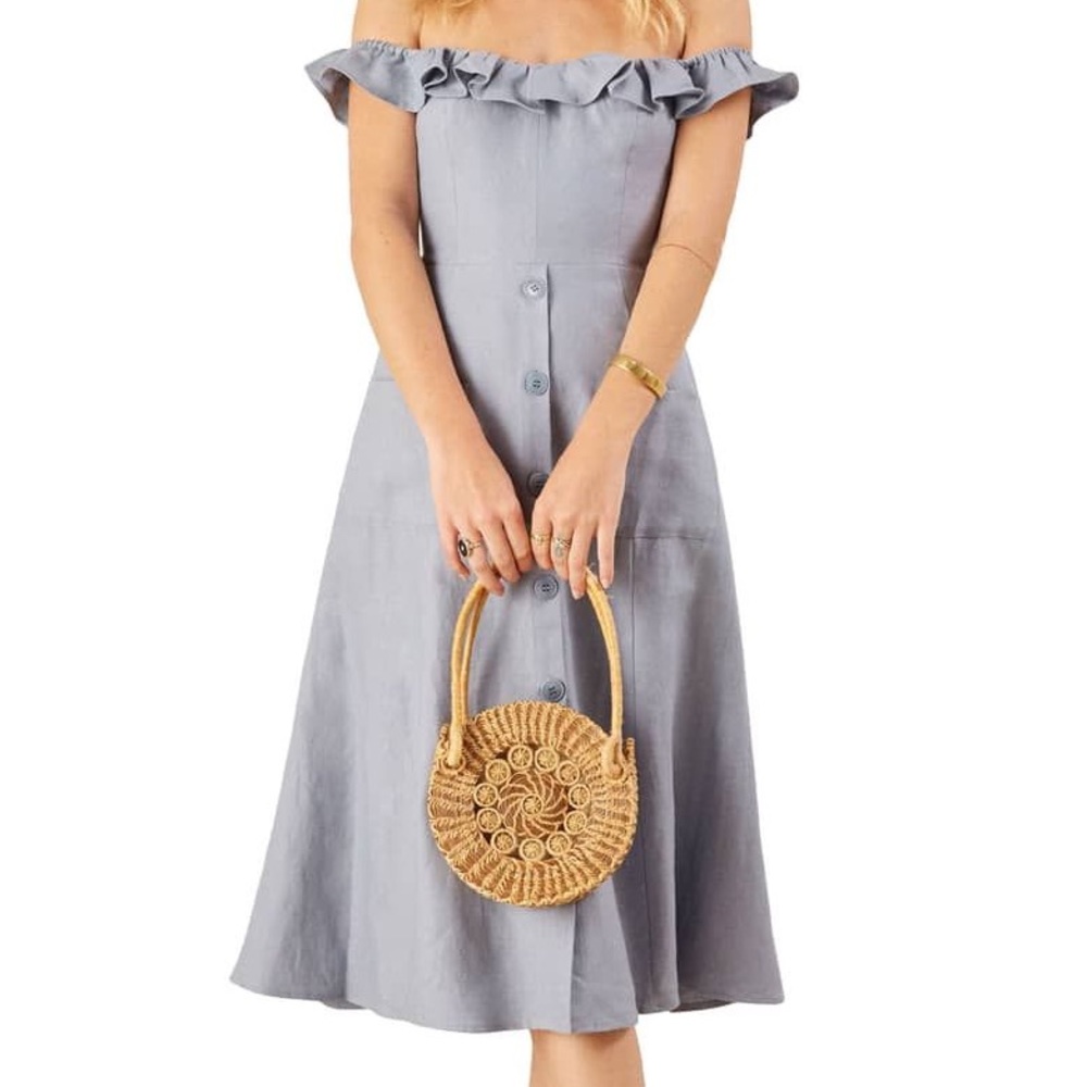 Reformation Hattie Off-The-Shoulder Dress